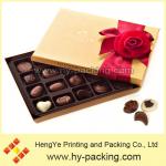 High quality rectangle 8 grain brown chocolate box with ribbon