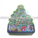 Christmas tree shaped packaging tin box tin can