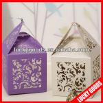 Romantic light purple paper wedding candy gift box wholeasale