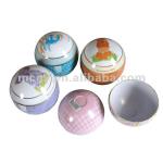 Fancy round food special tin can food storage tin can tinplate box metal safe box gift tin can box