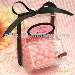 custom design logo A variety of colorful candy and jelly beans in clear rectangular boxes