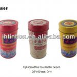 Cylindroid tea tin canister , tea tin can, tin container for tea stroge