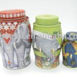 Elephants Shaped Tin