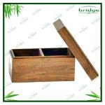 Custom bamboo tea box with 2 compartments