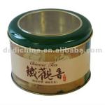 Round window lid tea tin box