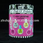 round paper cans to nail polish