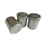 metal round seamless tea tin can with round screw lid promotional