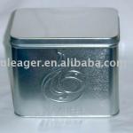 rectangular tea tin , tin can, metal tin can