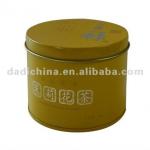 Round tea tin box