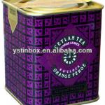 New custom metal sqaure tea tin box for storage