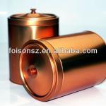 large metal tea tin box with knob