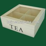 12 Compartment Wooden Teabag Box With Glass