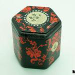 polygon metal tea tin