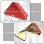 triangular tin box for tea or coffee package