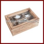 French Vintage Wooden Tea Bag Box