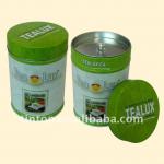 Round tea tin box with inner lid