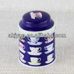 round tea box with lid tin box