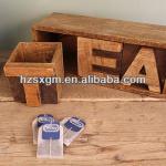 Antique Wooden Tea Box with Drawer