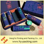 Elegant chinese blue pattern printed custom gift tea packaging box for assorted chinese tea