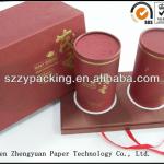 2 tins packed paper tea box with base tray