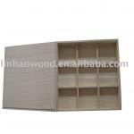 wooden tea box with 9 compartments