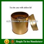 Tea tin container with airless lid