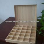 8 compartment solid black wooden tea box for packaging