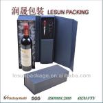 New style black 1 bottle cardboard wine box with wine accessories