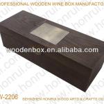 Solid wood wine box with metal accessories