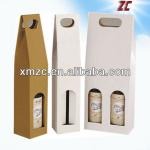 Factory Direct Sale Luxury Corrugated Cardboard Gift Wine Bag with Window for Wine Packaging