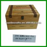 6 bottles pine wood wine box
