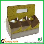 Custom wholesale corrugated paper 6 pack bottle carrier