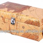 OEM service map pattern leather decorative wine boxes