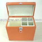 Top Grate Orange Leather Wine Box