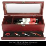 High End Wooden Wine Box with Accessories for two bottles