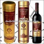 Laser round wine tin box with special design