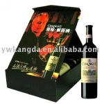 bottle and glasses packing black paper wine box