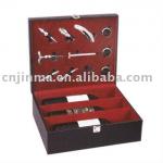 High quality leather wine box with accessories