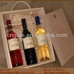 Customize Wooden Packaging Box Three-Bottle Wine Box