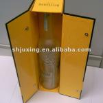 Thick rigid paperboard gift boxes for wine bottles