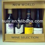 4 bottle wholesale stained wooden wine packaging box