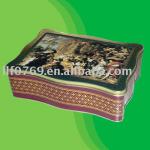 Beautiful wave shape metal Box for tea packaging,tin box