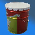 tin pail with lid and handle, industrial pail, metal paint tin pail