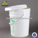 20L White Plastic Pail