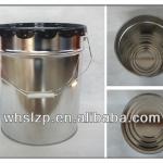 metal bucket in emulsion paint with lid