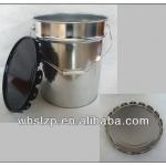 metal bucket in emulsion paint