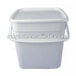White square plastic drums
