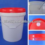 20L plastic pail for lubricant oil with nature color and red lid