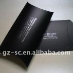 Black Matte Pillow Box With Silver Foil Logo SCPB-bz001
