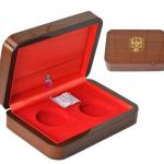 luxury wooden coin boxes for two coin packaging